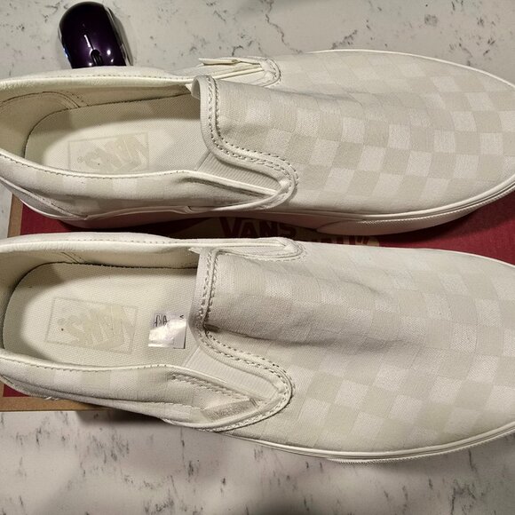 Vans Classic Slip on Stackform Men's Size 10 MARSHMELLOW CHECKERBOARD NEW W 11.5 - Picture 3 of 7
